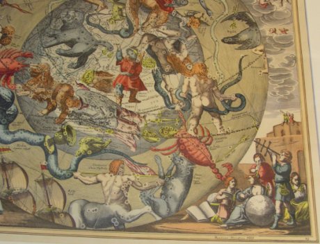 Ngra stjrnbilder frn norra delen av en stjrnkarta enligt Henricus Hondius 1661. <br/>(Stockholms Observatorium. Foto: Magnus Axelsson)